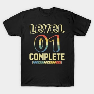 Level 1 Complete Vintage Gift Shirt Celebrate 1st Wedding T-Shirt